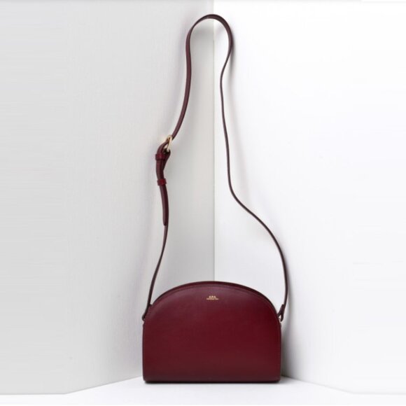 A.P.C. Handbags - NWT - A.P.C Demi-rune Calfskin Leather Shoulder Bag PXAWV-F61048 (GAE) VINO 💕